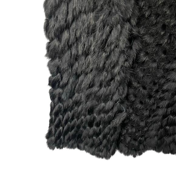 Linda Richards Luxury 100% Rabbit Fur Vest Black Womens Large AS IS - Picture 6 of 6